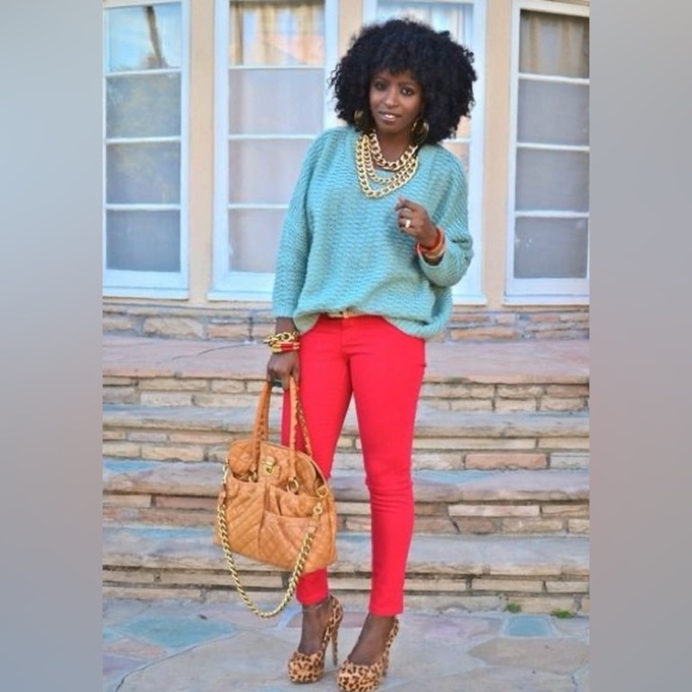 RED SKINNY LEG JEGGINGS